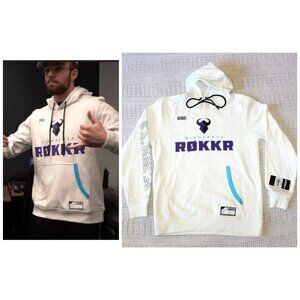 NWT Call of Duty League Minnesota Rokkr Men Fleece Hoodie Large White & Purple